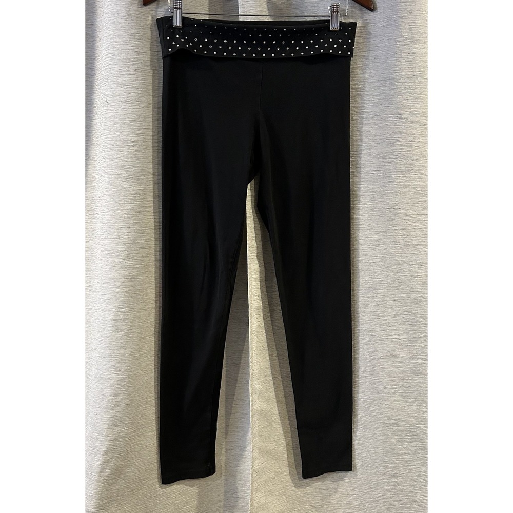 Vtg Y2K Victorias Secret Love Pink Yoga Pants Fold Over Bling Sequin Medium